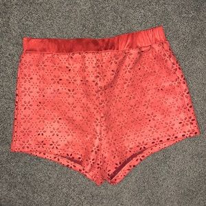 Burnt Orange Fabric Shorts